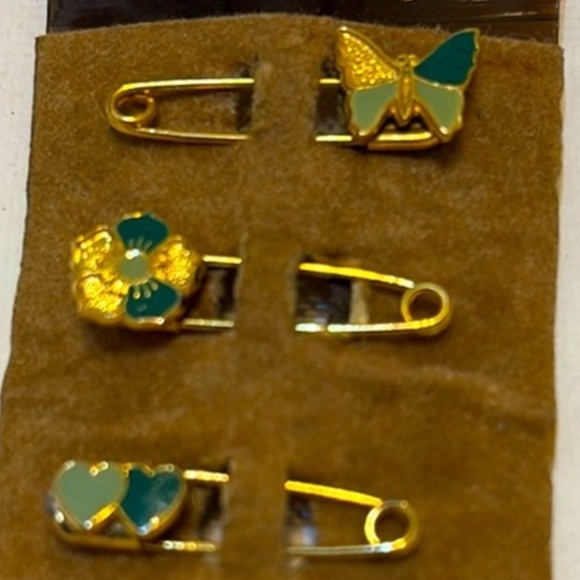 Vintage New Lawrence Bentley Triple Trio Pin Set Enamel - Picture 4 of 15